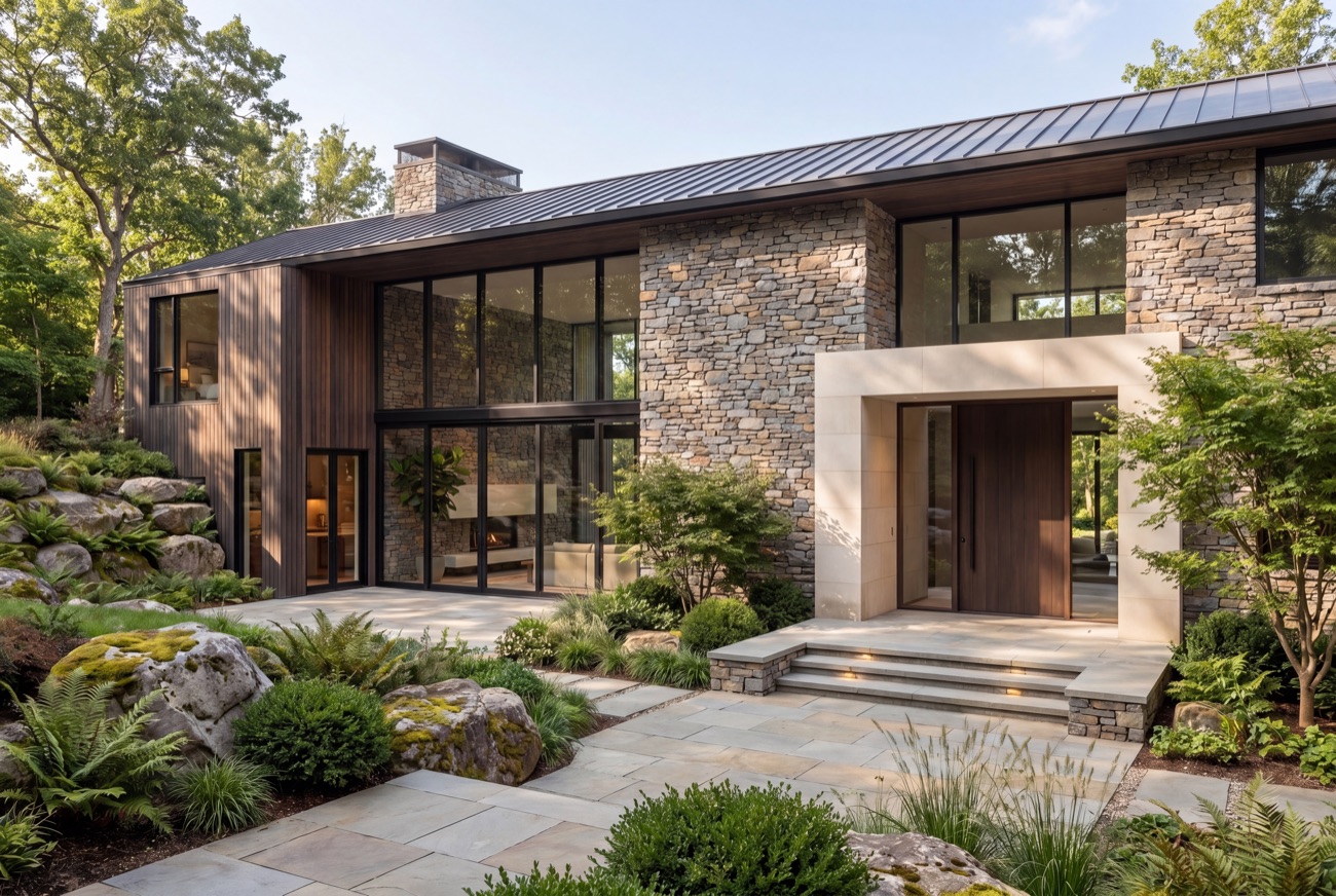 Photorealistic exterior property render of a modern home by NextEdge.
